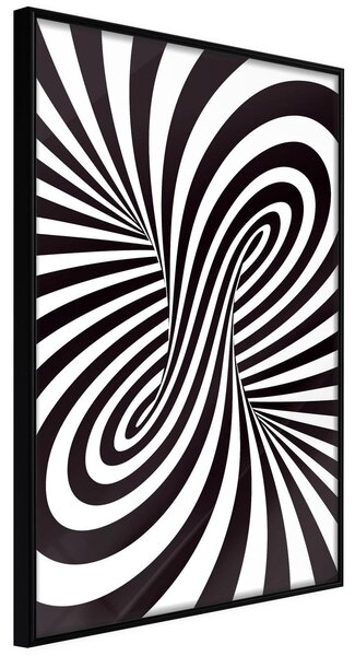 Inramad Poster / Tavla - Black and White Swirl - 20x30 Svart ram