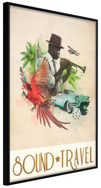 Inramad Poster / Tavla - Exotic Travel - 30x45 Svart ram