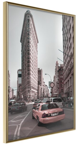 Inramad Poster / Tavla - Flatiron Building - 30x45 Guldram