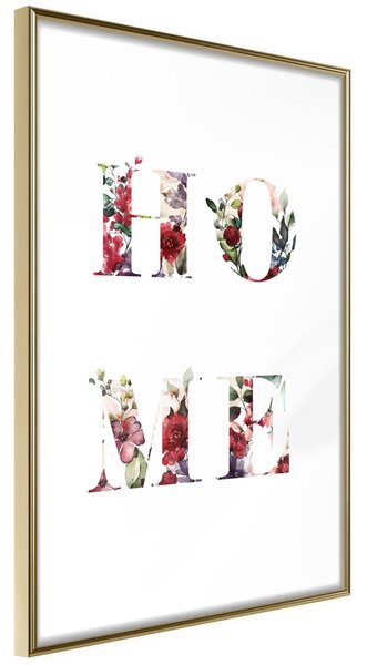 Inramad Poster / Tavla - Floral Home - 30x45 Guldram