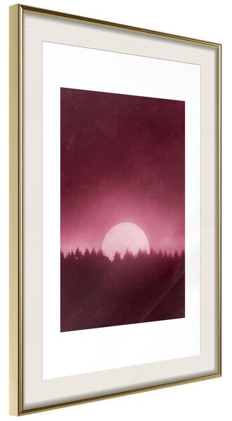 Inramad Poster / Tavla - Moonrise - 30x45 Guldram med passepartout