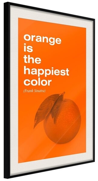 Inramad Poster / Tavla - Orange Colour - 20x30 Svart ram med passepartout