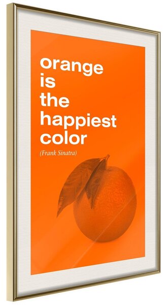 Inramad Poster / Tavla - Orange Colour - 30x45 Guldram med passepartout