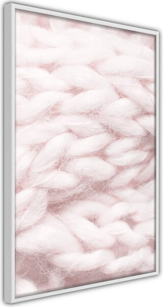 Inramad Poster / Tavla - Pale Pink Knit - 20x30 Vit ram