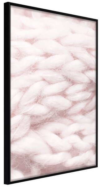 Inramad Poster / Tavla - Pale Pink Knit - 20x30 Svart ram