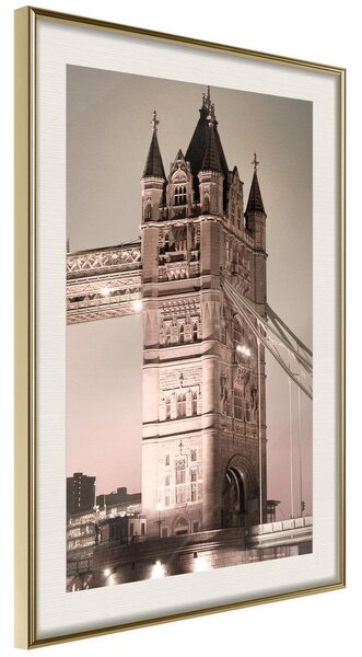 Inramad Poster / Tavla - Symbol of London - 20x30 Guldram med passepartout