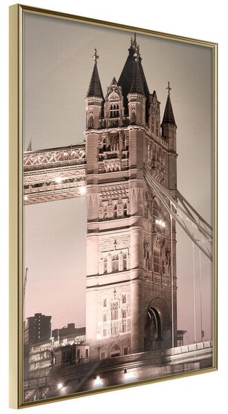 Inramad Poster / Tavla - Symbol of London - 20x30 Guldram