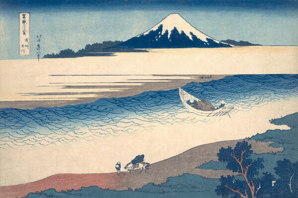 Hokusai, Katsushika - Konsttryck Ukiyo-e Print of the Tama River, (40 x 26.7 cm)