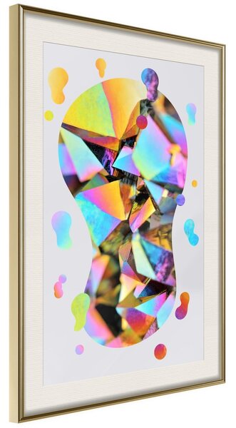 Inramad Poster / Tavla - Abstract Light Bulb - 20x30 Guldram med passepartout