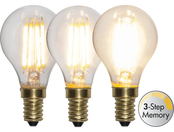 LED-lampa E14 klotlampa Soft Glow 4W 3-step memory