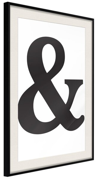 Inramad Poster / Tavla - Ampersand (Black) - 20x30 Svart ram med passepartout