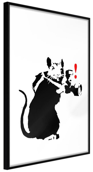 Inramad Poster / Tavla - Banksy: Rat Photographer - 20x30 Svart ram