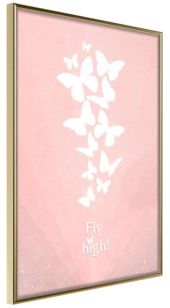 Inramad Poster / Tavla - Butterfly Dream - 40x60 Guldram