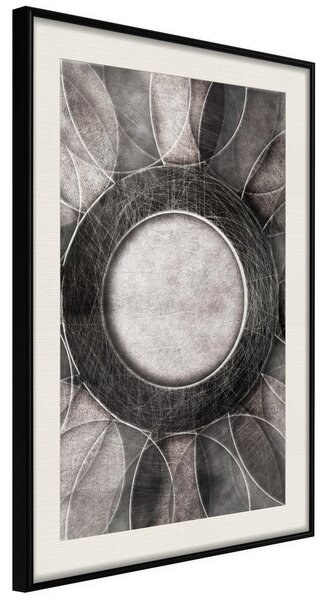 Inramad Poster / Tavla - Circles - 20x30 Svart ram med passepartout