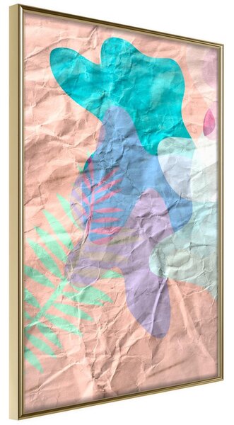 Inramad Poster / Tavla - Colourful Camouflage (Peach) - 20x30 Guldram