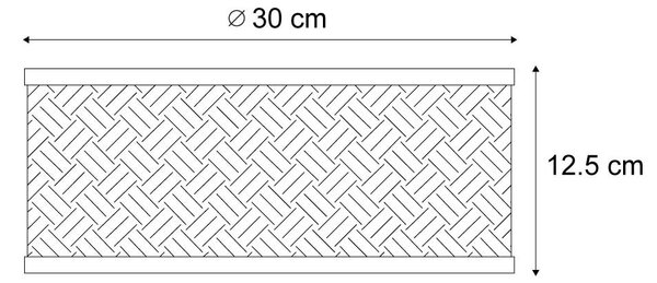 Orientalisk rottingtaklampa med svart 30 cm - Tremmo