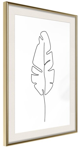 Inramad Poster / Tavla - Drawn with One Line - 20x30 Guldram med passepartout
