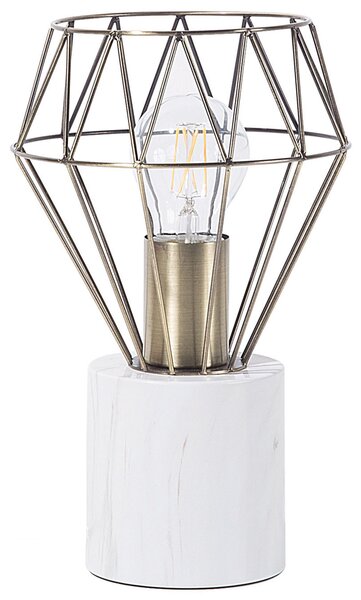 Bordslampa i Mässing Färg Elegant Unik Metall Lampfot Beliani