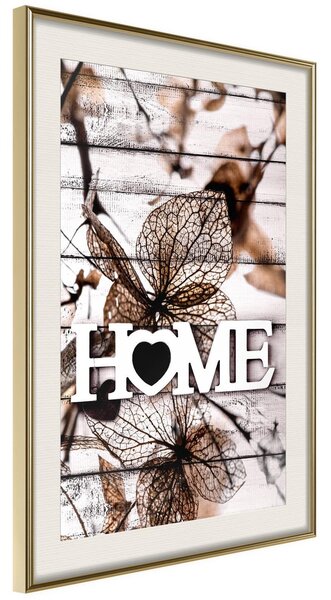 Inramad Poster / Tavla - Family Home - 30x45 Guldram med passepartout