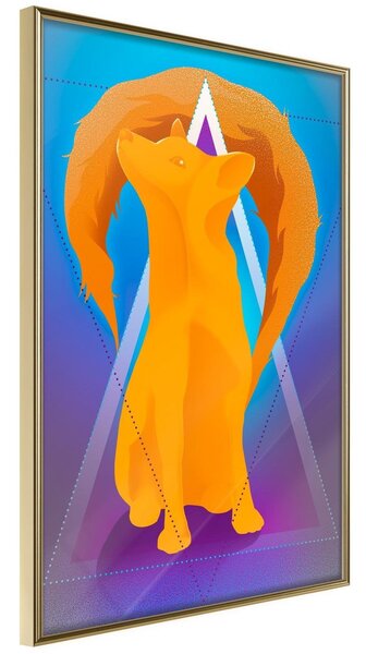 Inramad Poster / Tavla - Fire Fox - 40x60 Guldram