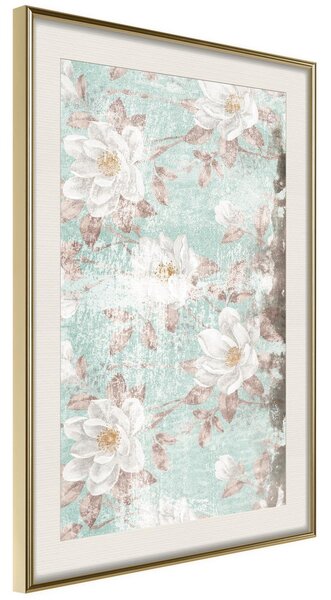 Inramad Poster / Tavla - Floral Muslin - 30x45 Guldram med passepartout