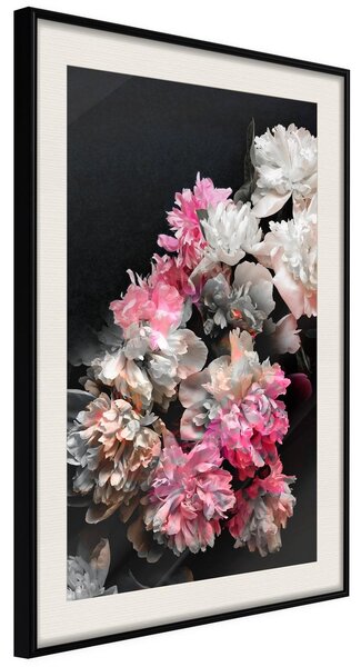 Inramad Poster / Tavla - Flower Poetry - 40x60 Svart ram med passepartout