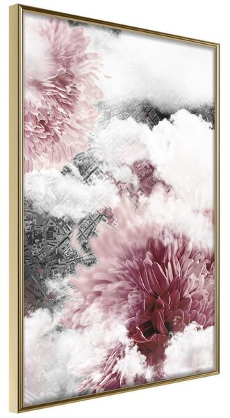 Inramad Poster / Tavla - Flowers in the Sky - 20x30 Guldram