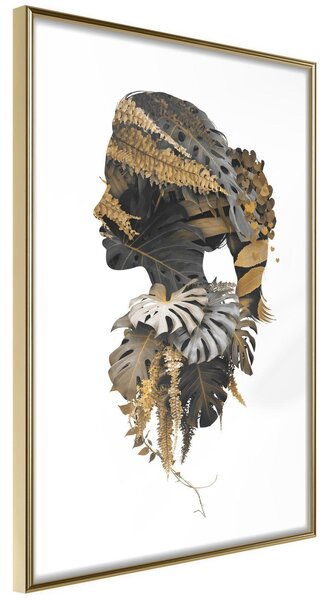 Inramad Poster / Tavla - Forest Witch - 40x60 Guldram