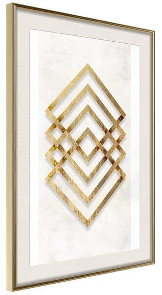 Inramad Poster / Tavla - Golden Inlay - 20x30 Guldram med passepartout
