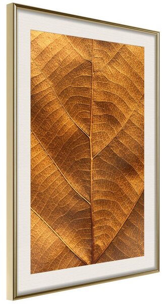 Inramad Poster / Tavla - Golden Veins - 30x45 Guldram med passepartout