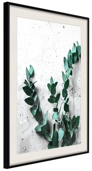 Inramad Poster / Tavla - Green Element - 20x30 Svart ram med passepartout