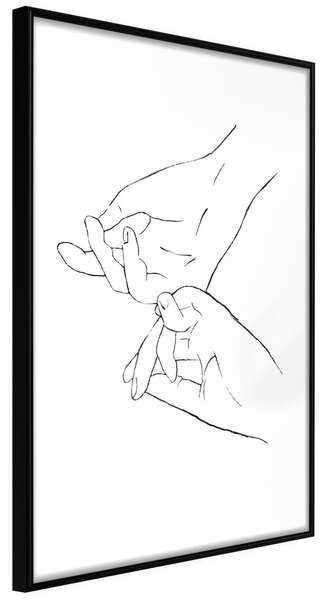 Inramad Poster / Tavla - Joined Hands (White) - 20x30 Svart ram