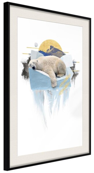 Inramad Poster / Tavla - King of the Arctic - 20x30 Svart ram med passepartout