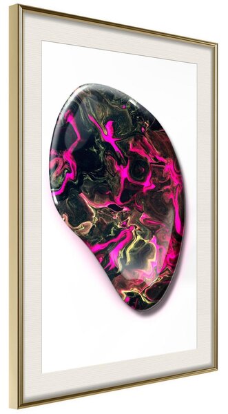 Inramad Poster / Tavla - Lucky Stone - 20x30 Guldram med passepartout