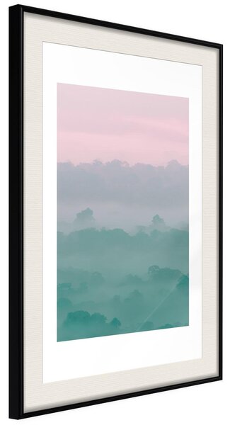 Inramad Poster / Tavla - Morning Fog - 20x30 Svart ram med passepartout
