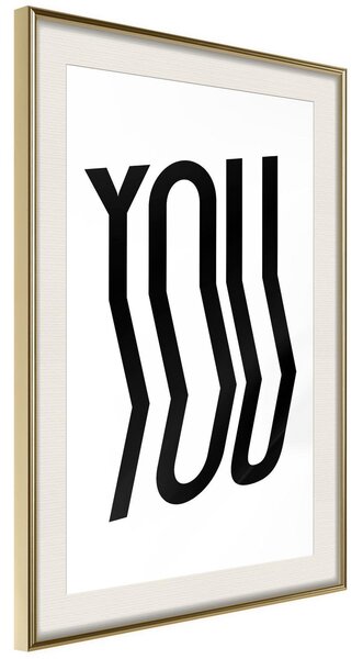 Inramad Poster / Tavla - Only You - 20x30 Guldram med passepartout