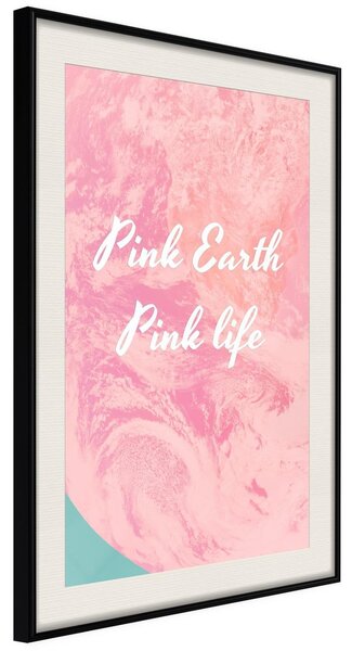 Inramad Poster / Tavla - Pink Life - 20x30 Svart ram med passepartout