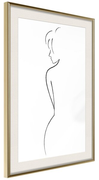 Inramad Poster / Tavla - Silhouette - 20x30 Guldram med passepartout