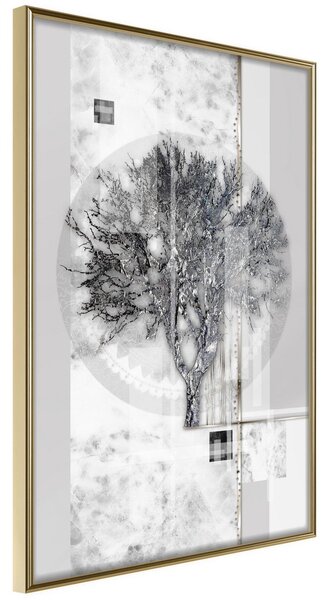 Inramad Poster / Tavla - Sign of Winter - 20x30 Guldram