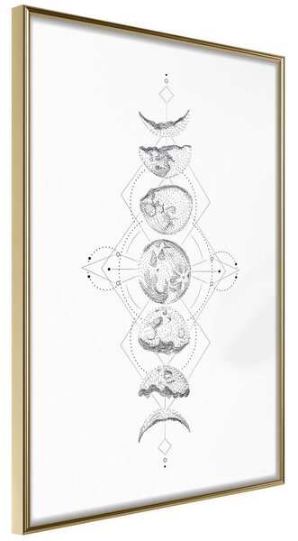 Inramad Poster / Tavla - Silver Globe - 20x30 Guldram