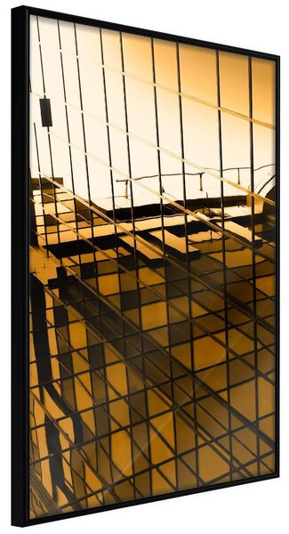 Inramad Poster / Tavla - Steel and Glass (Yellow) - 20x30 Svart ram