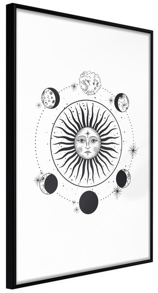 Inramad Poster / Tavla - Sun and Moon - 20x30 Svart ram