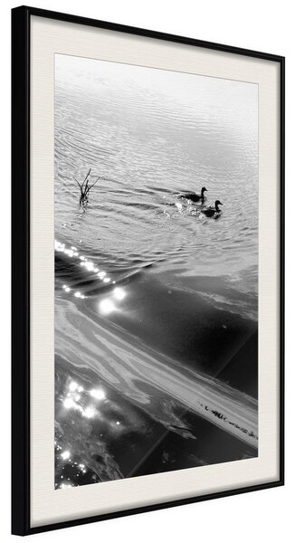 Inramad Poster / Tavla - Texture of Water - 20x30 Svart ram med passepartout