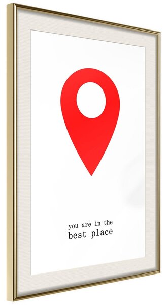 Inramad Poster / Tavla - The Best Location - 40x60 Guldram med passepartout