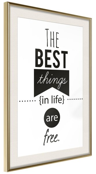Inramad Poster / Tavla - The Best Things - 20x30 Guldram med passepartout