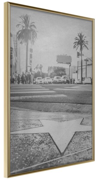 Inramad Poster / Tavla - Walk of Fame - 30x45 Guldram