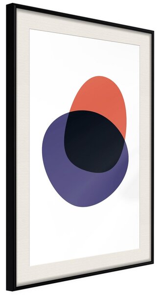 Inramad Poster / Tavla - White, Orange, Violet and Black - 30x45 Svart ram med passepartout