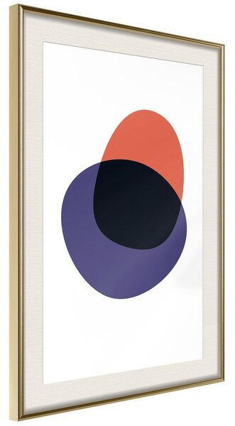 Inramad Poster / Tavla - White, Orange, Violet and Black - 20x30 Guldram med passepartout
