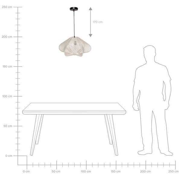 Hängande lampa Beige Bomull Rep Bur Stjärnform Skärm Japandi Naturlig Stil Beliani