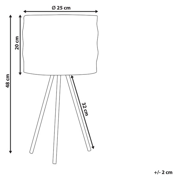 Bordslampa Svart Bomull Skärm Järn Tripod Ram Enkel Ljus Modern Design Hemtillbehör Vardagsrum Beliani